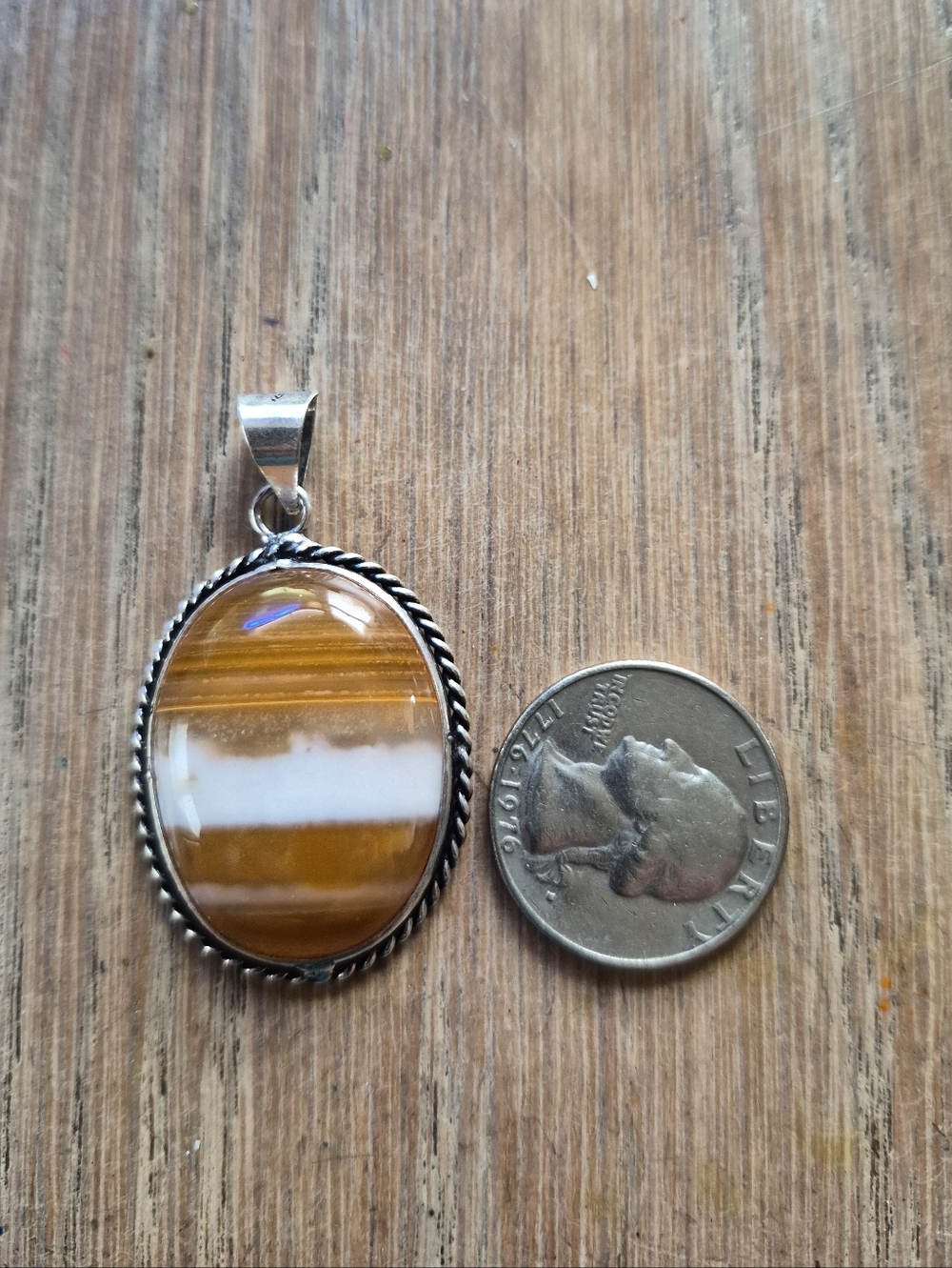 Orange Lace Agate Pendant